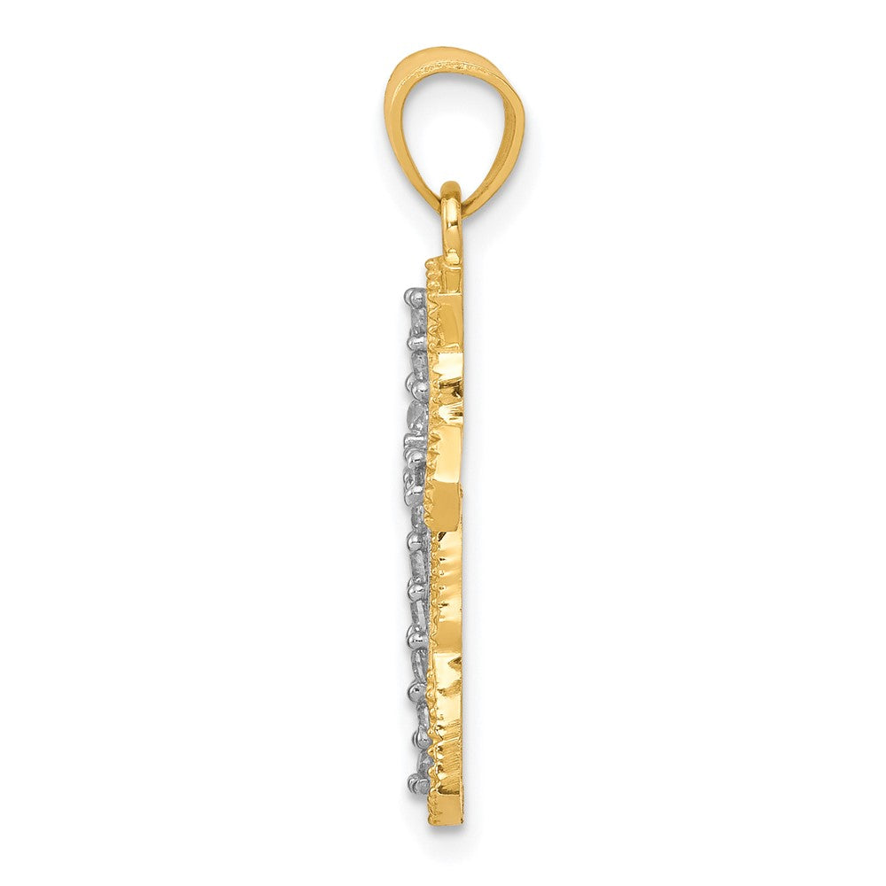 10K Gelbgold 10K Zirkonia Kreuz Anhänger
