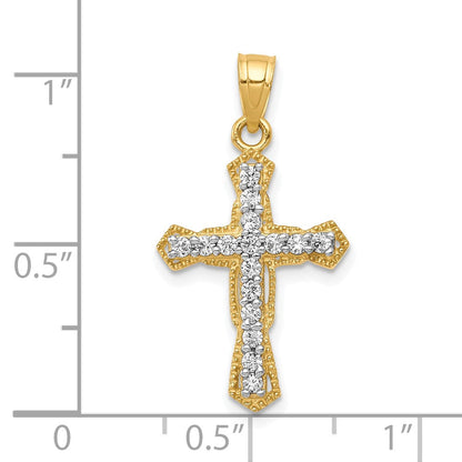 10K Gelbgold 10K Zirkonia Kreuz Anhänger