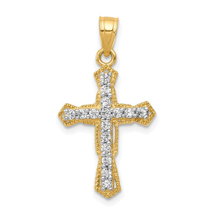 10K Gelbgold 10K Zirkonia Kreuz Anhänger