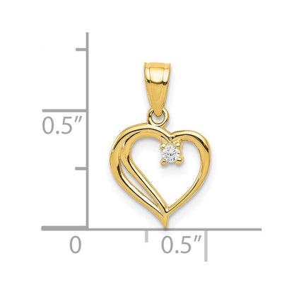 10K Gelbgold 10K Zirkonia Herz Anhänger