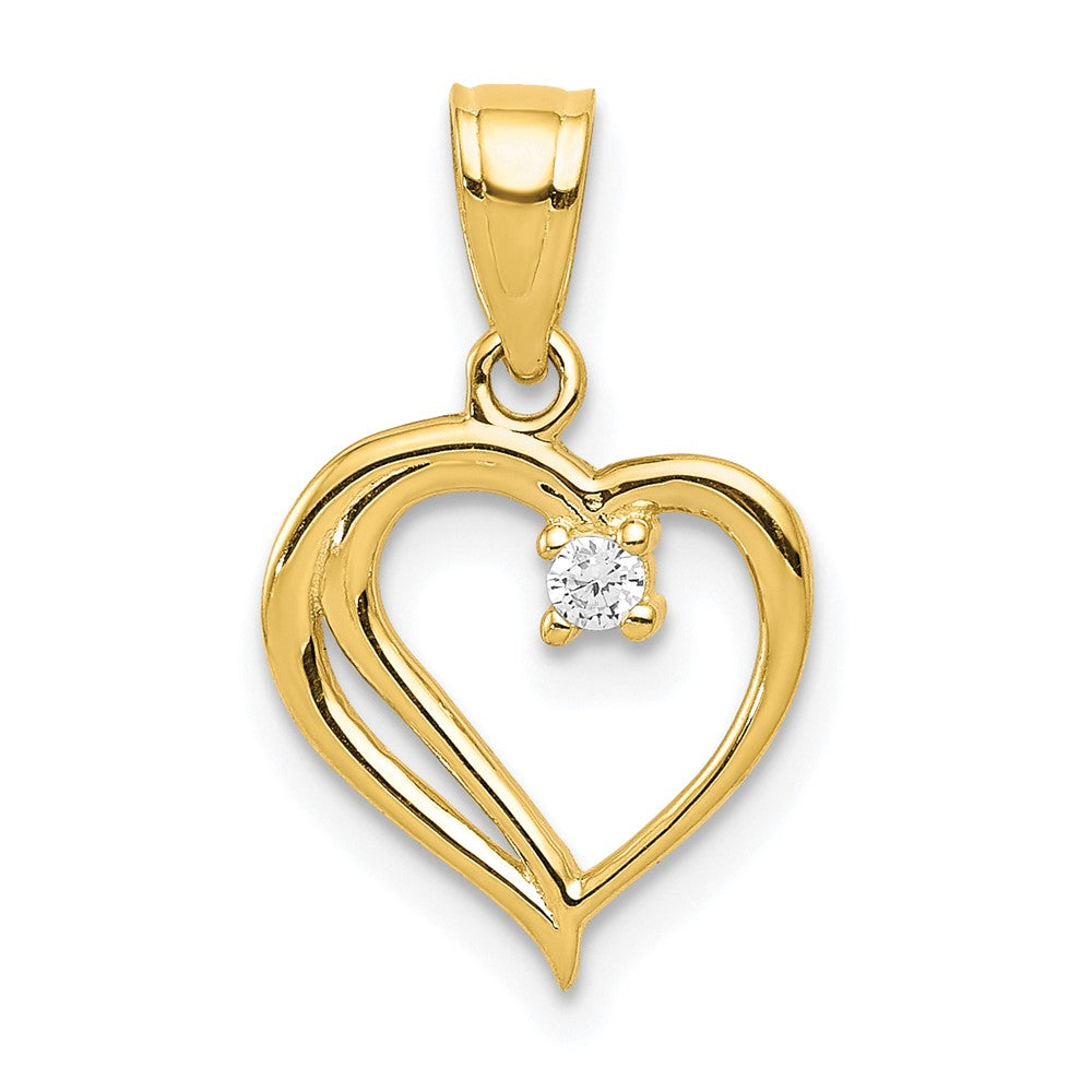 10K Gelbgold 10K Zirkonia Herz Anhänger