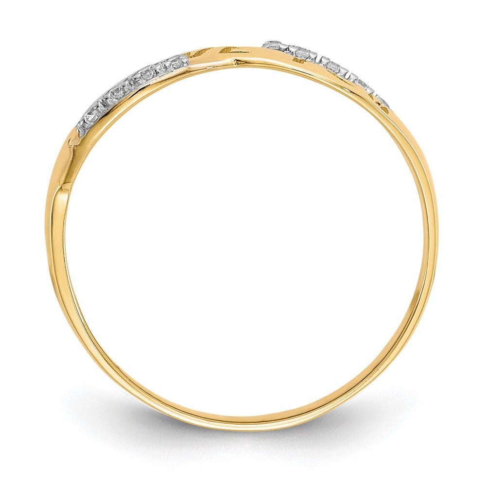 10K Gelb mit Rhodium 10K Zirkonia I Liebe You Ring
