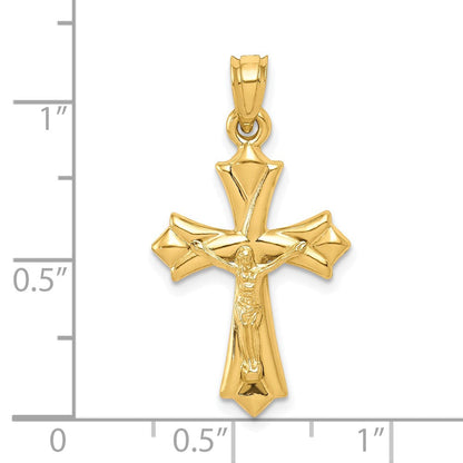 10K Gelbgold Wendbar Kruzifix /cross Anhänger