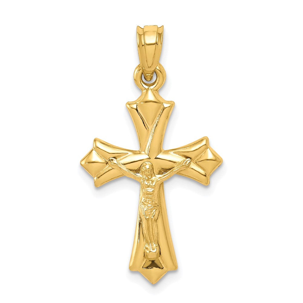 10K Gelbgold Wendbar Kruzifix /cross Anhänger