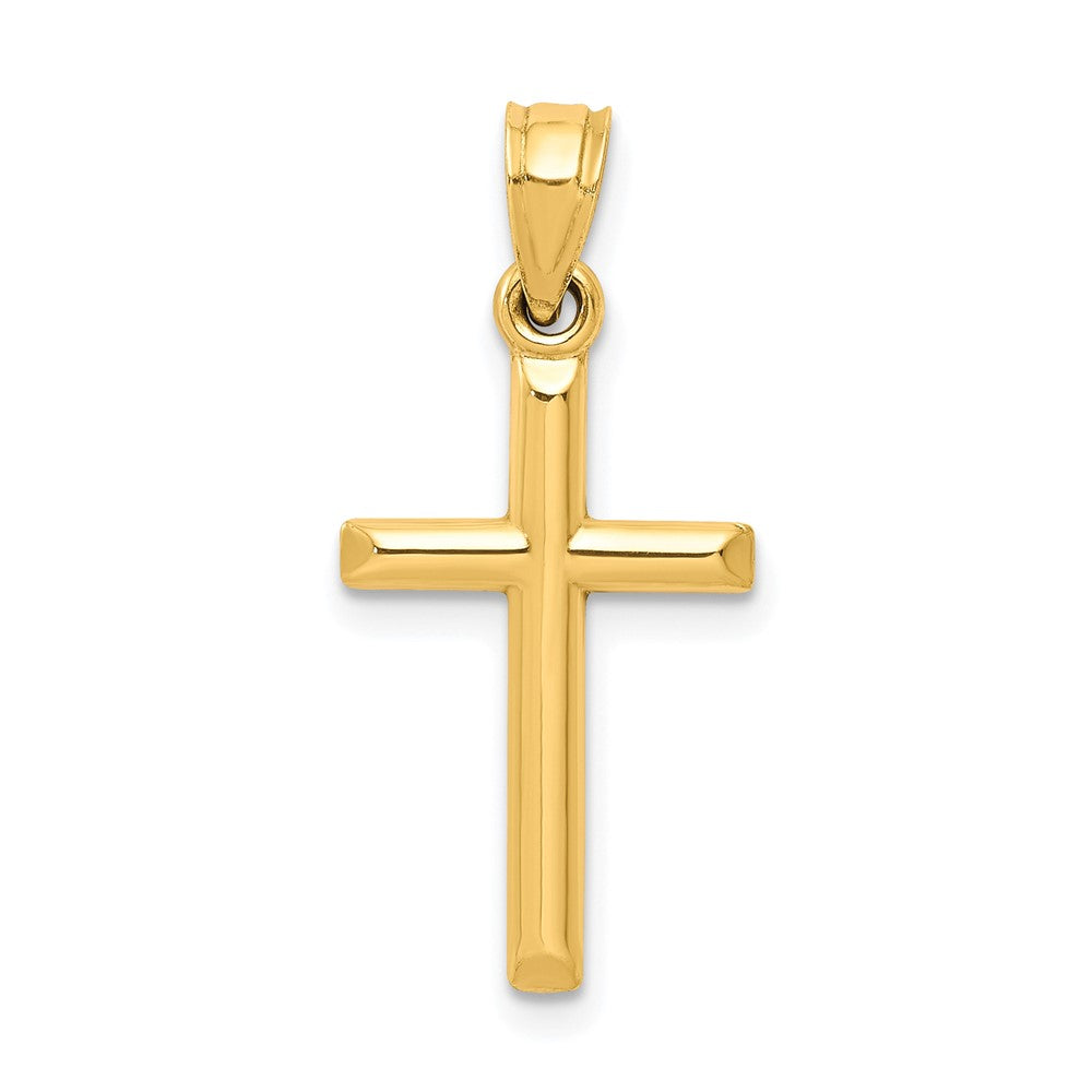 10K Gelbgold Poliert Hohl Kreuz Anhänger