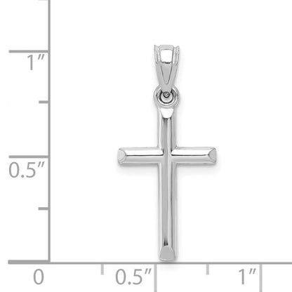 10K Weißgold Hohl Kreuz Anhänger