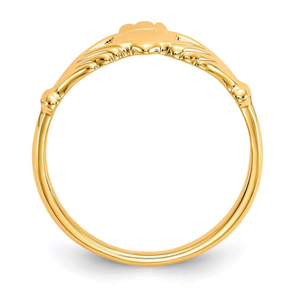 10K-Gelbgold-Ring mit Claddagh-Motiv, poliert