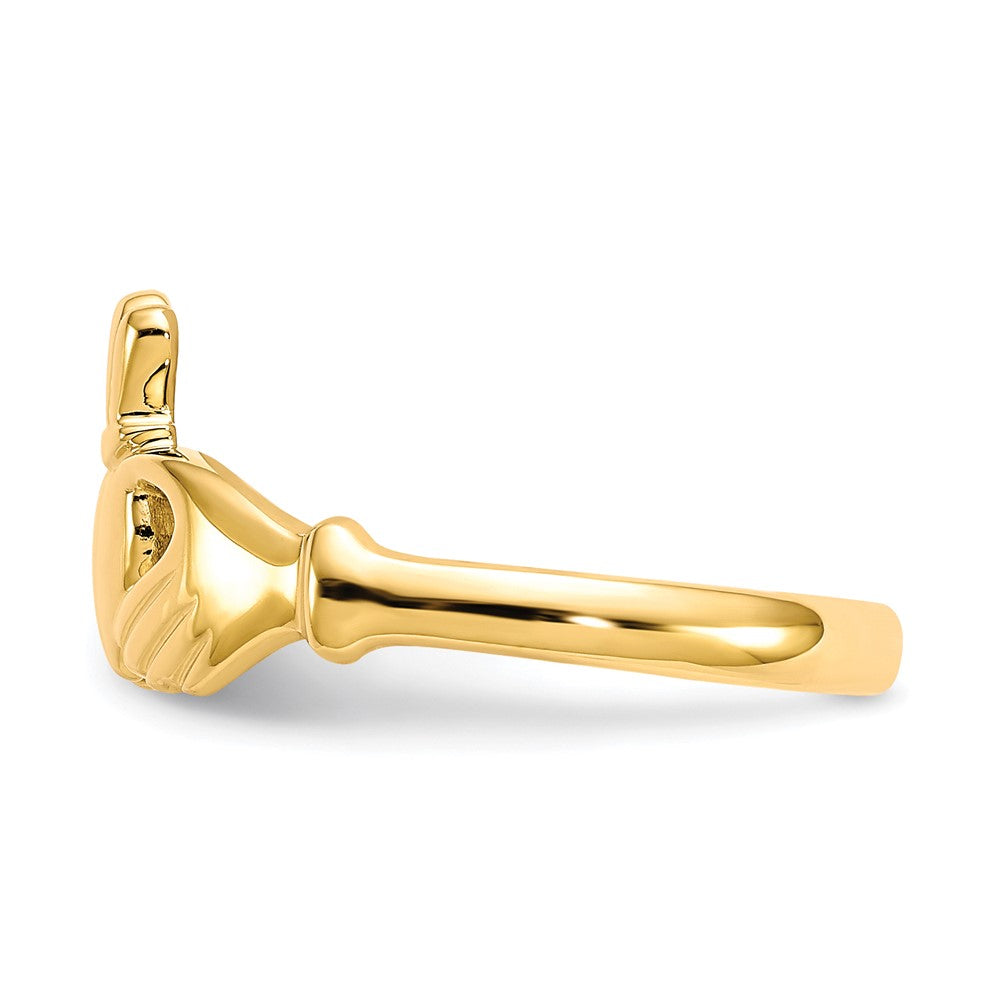 10K-Gelbgold-Ring mit Claddagh-Motiv, poliert