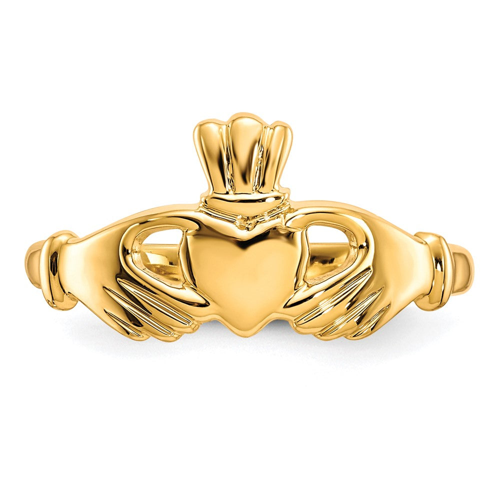 10K-Gelbgold-Ring mit Claddagh-Motiv, poliert