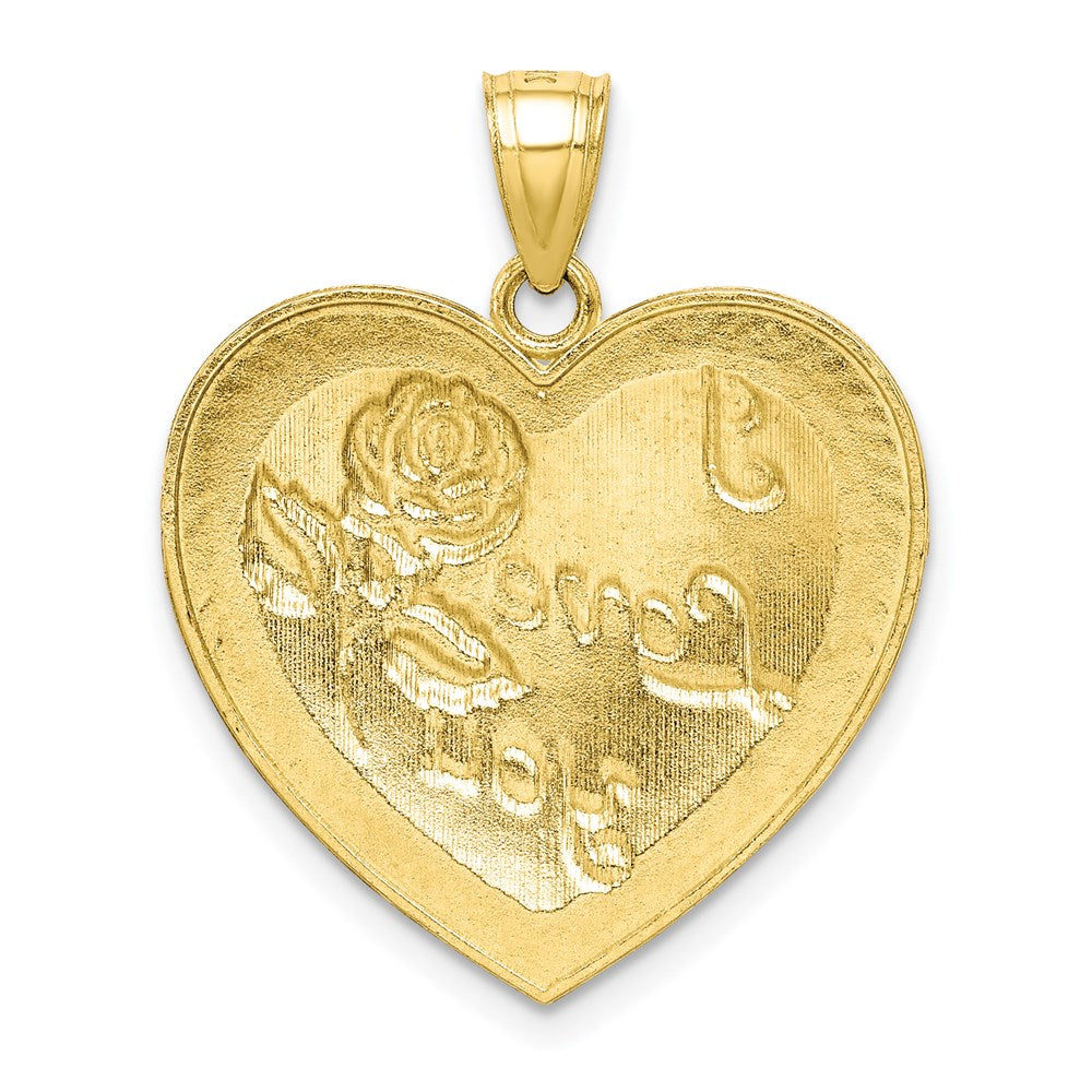 10k Gelbgold Herz-Charm „I LOVE YOU" mit Diamantschliff