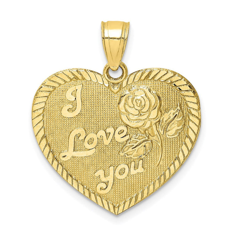 10k Gelbgold Herz-Charm „I LOVE YOU" mit Diamantschliff