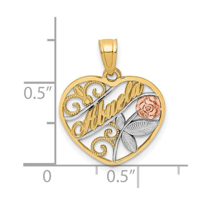 10K Bicolor mit Weiß Rhodium Abuela Anhänger