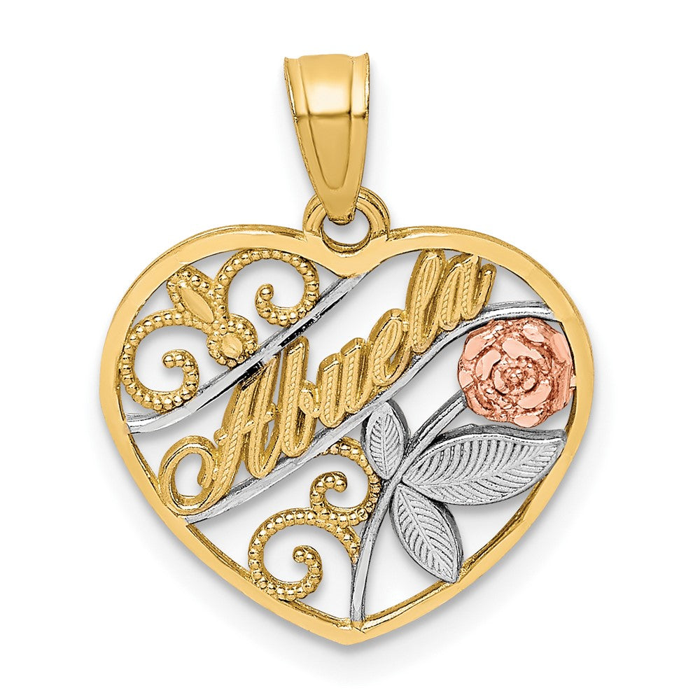 10K Bicolor mit Weiß Rhodium Abuela Anhänger
