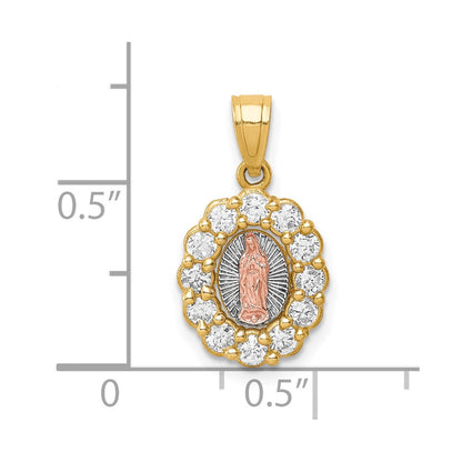 10K Bicolor 10K Bicolor mit Weiß Rhodium Zirkonia Guadalupe Anhänger