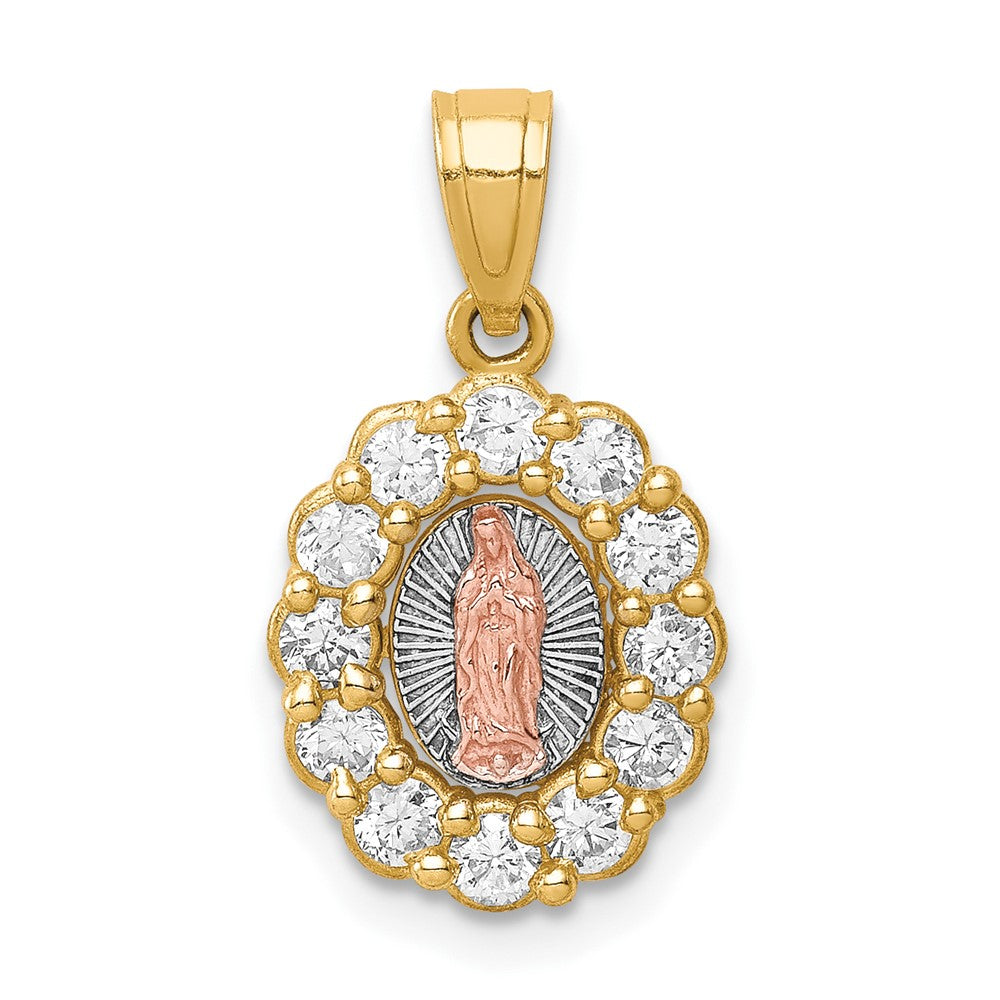 10K Bicolor 10K Bicolor mit Weiß Rhodium Zirkonia Guadalupe Anhänger