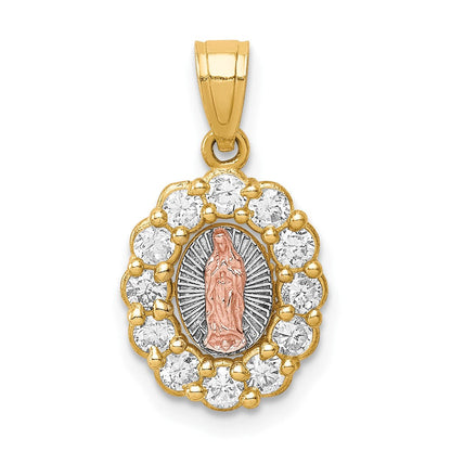 10K Bicolor 10K Bicolor mit Weiß Rhodium Zirkonia Guadalupe Anhänger