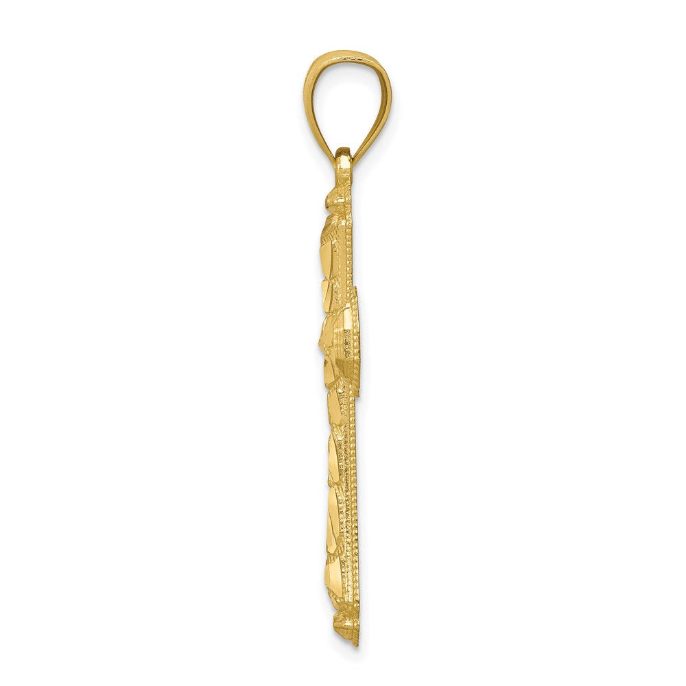 10 Karat Gelbgold Kreuz-Anhänger, diamantiert