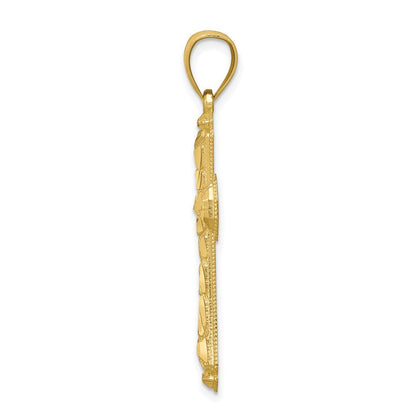10 Karat Gelbgold Kreuz-Anhänger, diamantiert