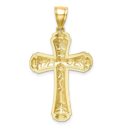 10 Karat Gelbgold Kreuz-Anhänger, diamantiert
