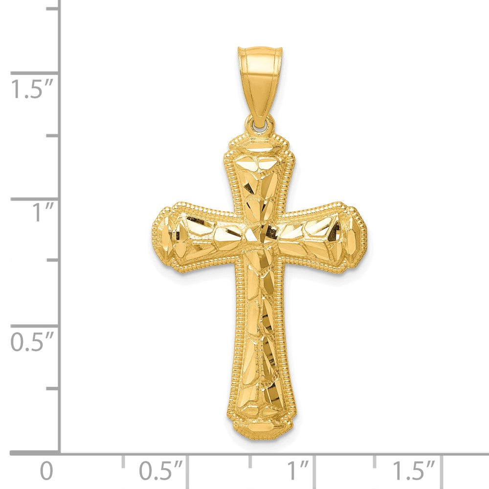 10 Karat Gelbgold Kreuz-Anhänger, diamantiert