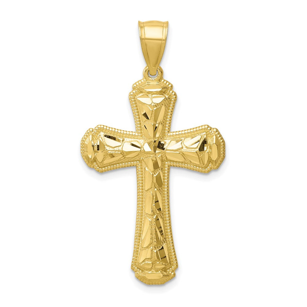 10 Karat Gelbgold Kreuz-Anhänger, diamantiert