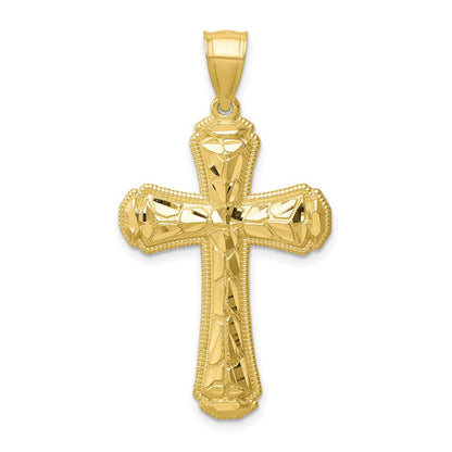 10 Karat Gelbgold Kreuz-Anhänger, diamantiert