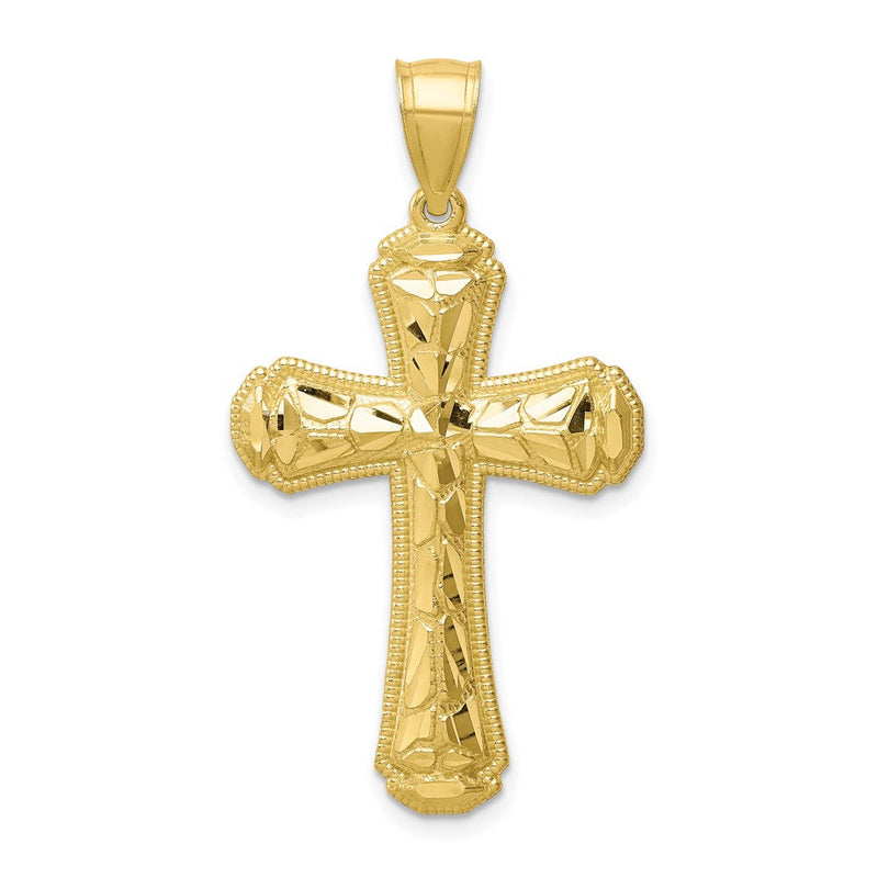 10 Karat Gelbgold Kreuz-Anhänger, diamantiert
