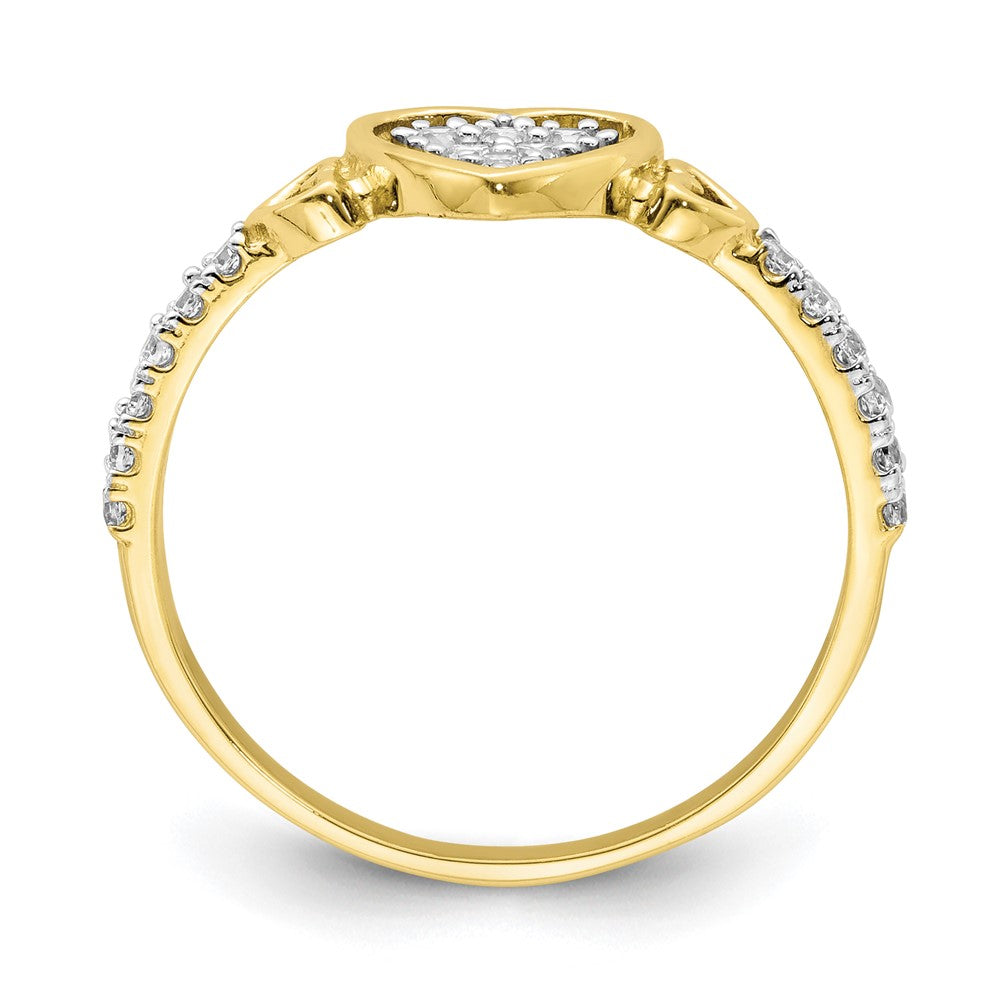 10K Gelbgold 10K Zirkonia Fantasie Herz Ring