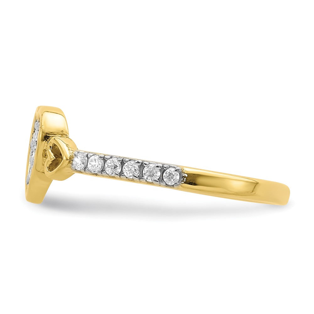 10K Gelbgold 10K Zirkonia Fantasie Herz Ring