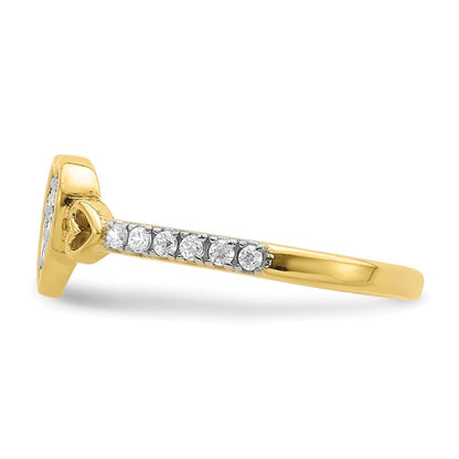 10K Gelbgold 10K Zirkonia Fantasie Herz Ring