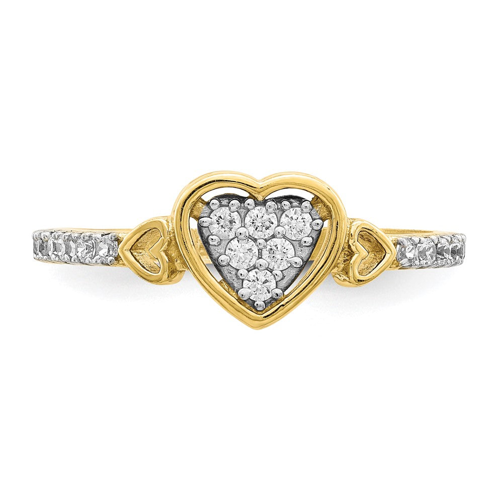 10K Gelbgold 10K Zirkonia Fantasie Herz Ring