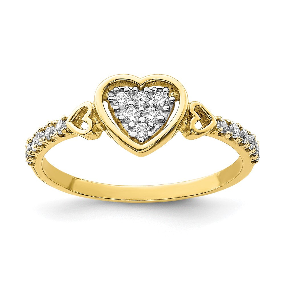 10K Gelbgold 10K Zirkonia Fantasie Herz Ring
