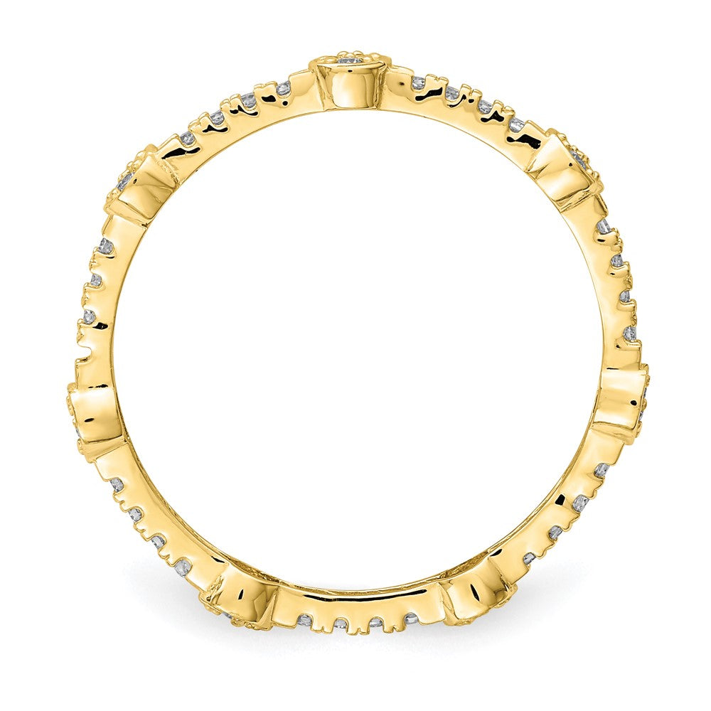 10K Gelbgold Zirkonia Ring (size 7 Nur)