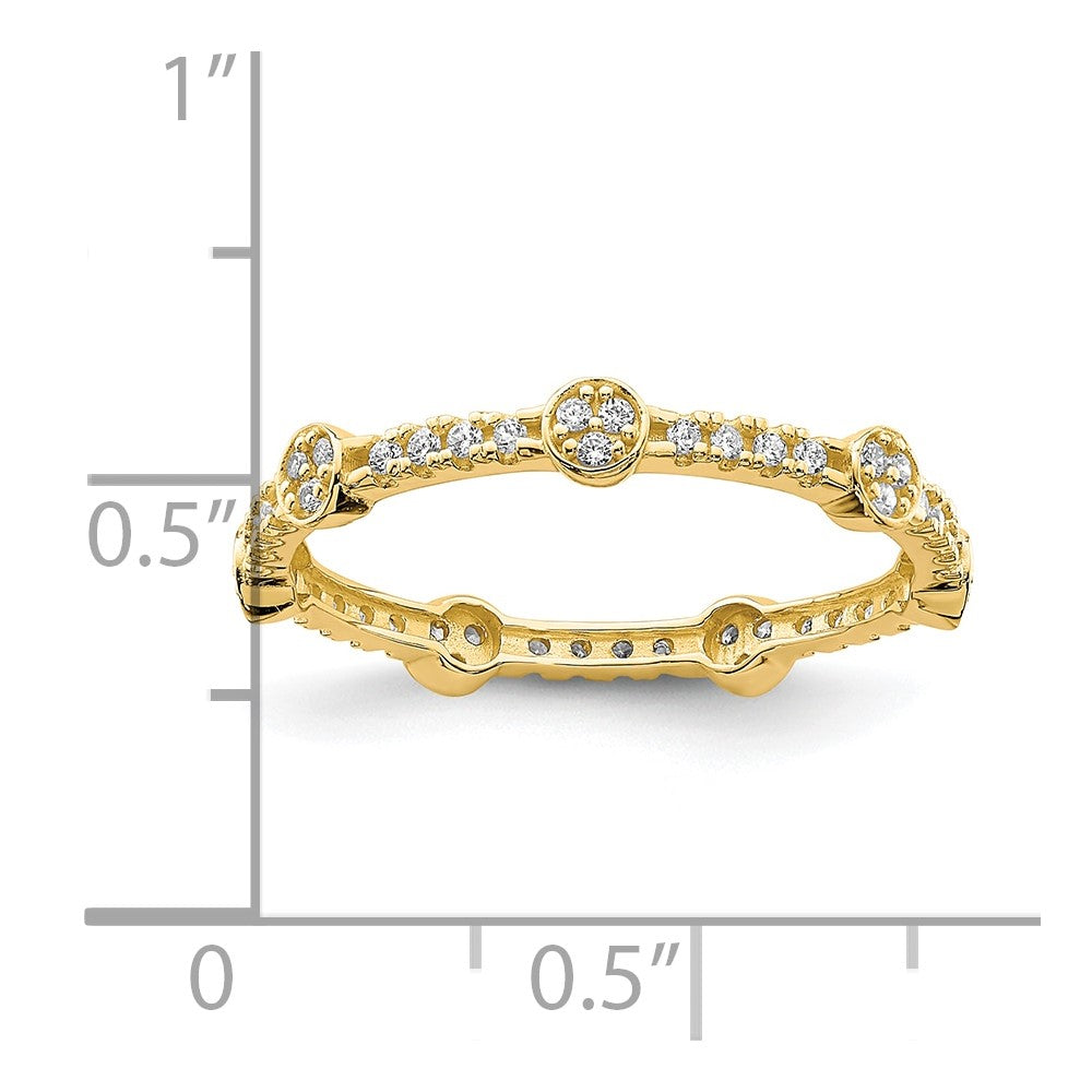 10K Gelbgold Zirkonia Ring (size 7 Nur)