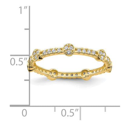 10K Gelbgold Zirkonia Ring (size 7 Nur)