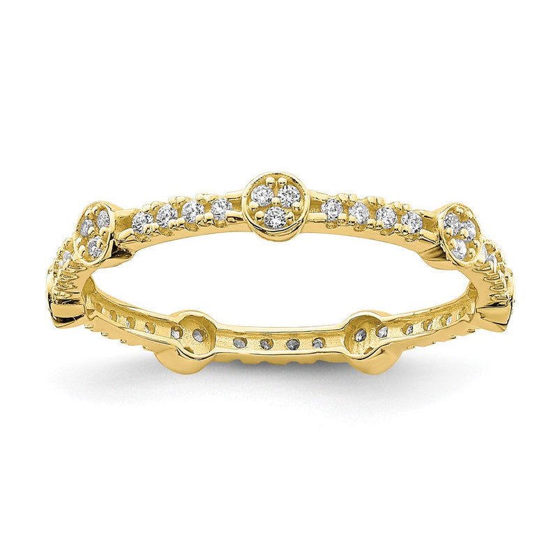 10K Gelbgold Zirkonia Ring (size 7 Nur)