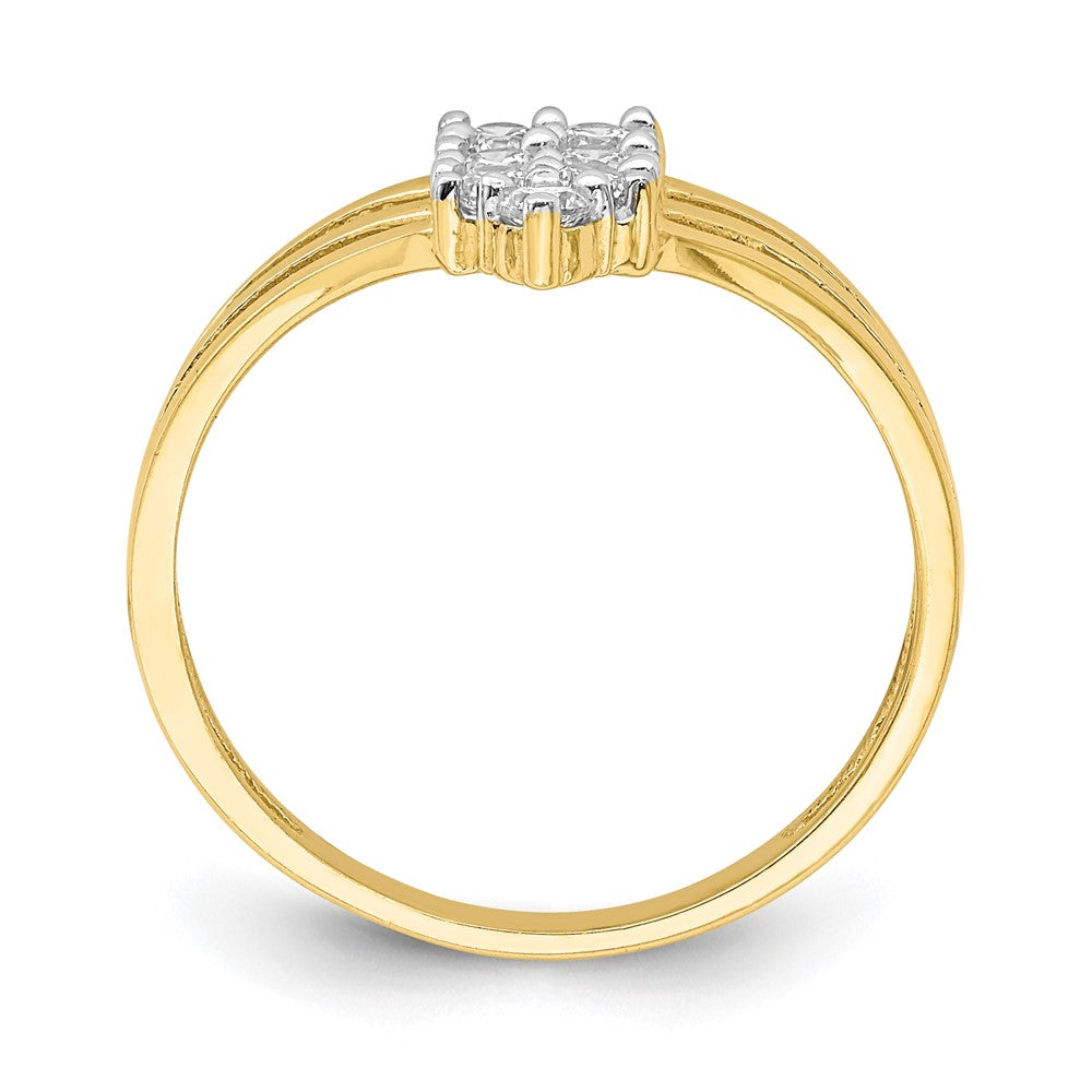 10K Gelbgold Zirkonia 3 Line Ring (size 6.75 Nur)