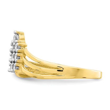 10K Gelbgold Zirkonia 3 Line Ring (size 6.75 Nur)