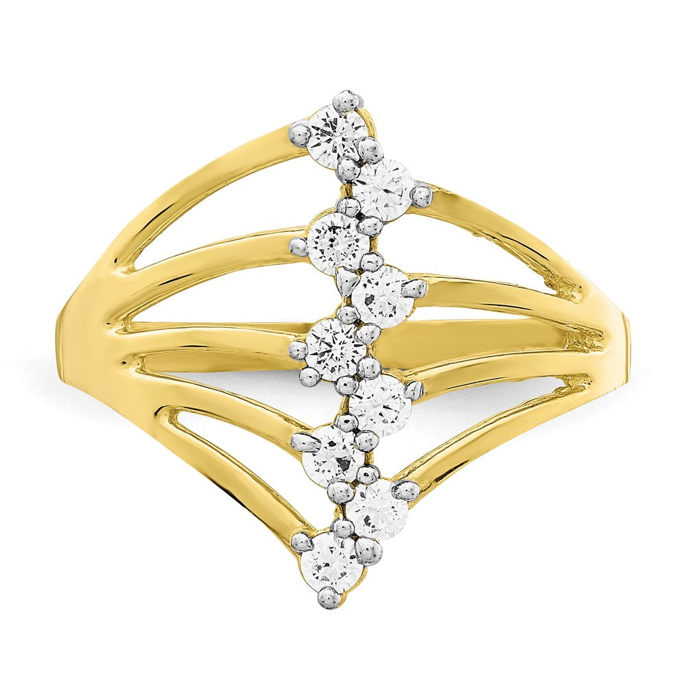 10K Gelbgold 10K Zirkonia 9-stone Ring