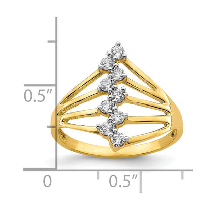 10K Gelbgold 10K Zirkonia 9-stone Ring