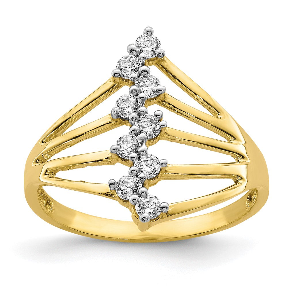 10K Gelbgold 10K Zirkonia 9-stone Ring