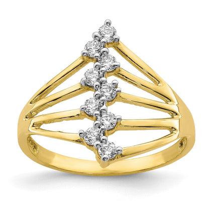 10K Gelbgold 10K Zirkonia 9-stone Ring