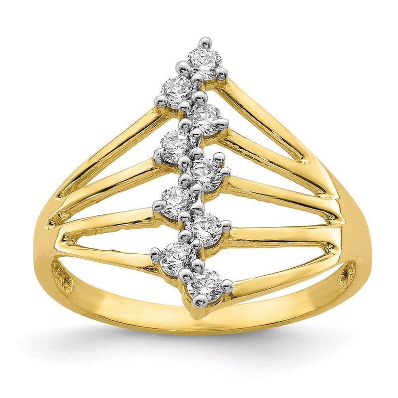 10K Gelbgold 10K Zirkonia 9-stone Ring