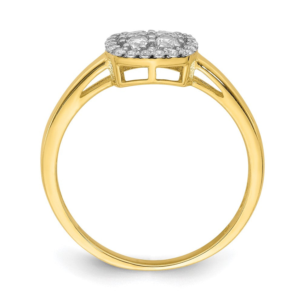10K Gelbgold 10K Quadratisch Zirkonia Fantasie Ring