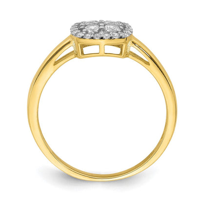 10K Gelbgold 10K Quadratisch Zirkonia Fantasie Ring