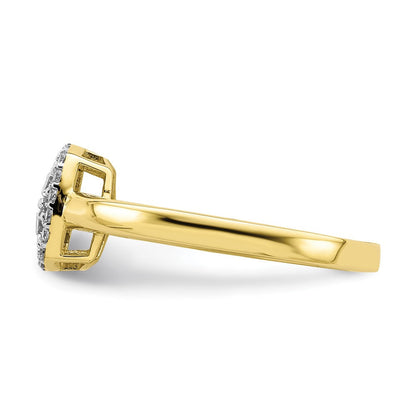 10K Gelbgold 10K Quadratisch Zirkonia Fantasie Ring