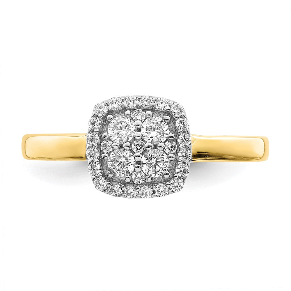 10K Gelbgold 10K Quadratisch Zirkonia Fantasie Ring