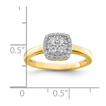 10K Gelbgold 10K Quadratisch Zirkonia Fantasie Ring
