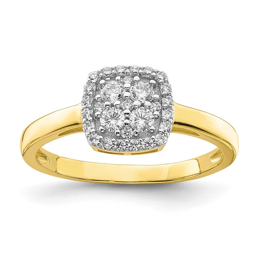 10K Gelbgold 10K Quadratisch Zirkonia Fantasie Ring