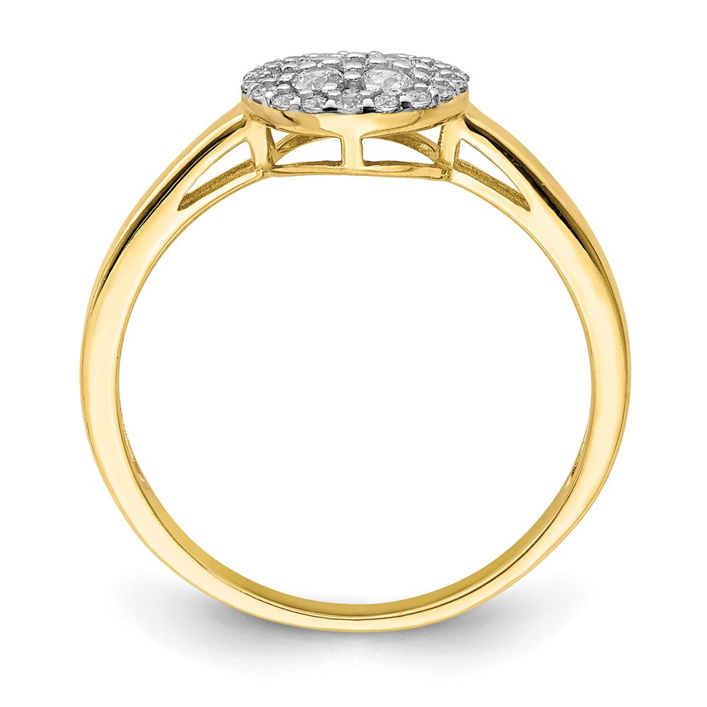 10K Gelbgold 10K Kreis Zirkonia Fantasie Ring